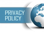 A blue globe with the words privacy policy in front of it.